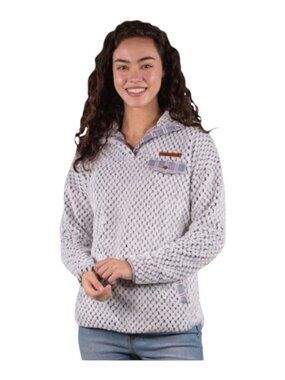 Simply Southern Plaid Long Sleeve Soft Sherpa Pullover Sweatshirt Size Small .